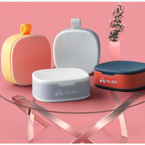 Pills Storage Case 7-Day Pills Grids Box Weekly Medicine Tablet Dispenser Box 7.7x7.7x2.9cm Single Carton Backaging