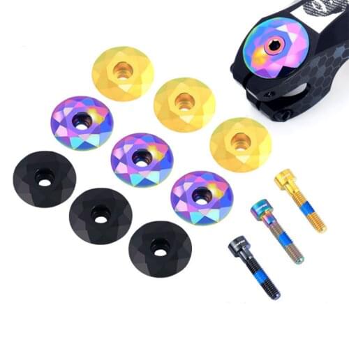 TOOPRE mountain bike handlebar cover titanium alloy screw road bike diamond headset cover personality modification accessories