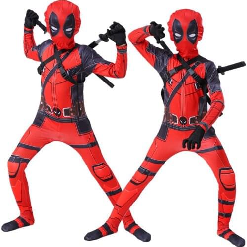 Kids Cosplay Costume Boys Superhero Mask Suit Jumpsuit Bodysuit Child Halloween Party Costume For Boy Girls