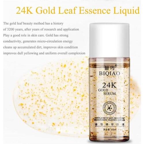 24K Gold Essence MakeUp Primer 10ml Hydrating Moisturizer Pores Face Foil Serum Oil Matte Facial Professional Makeup Base Serums