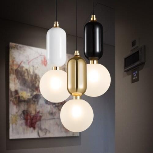 European minimalist creative modern iron glass ball pendant led Pendant