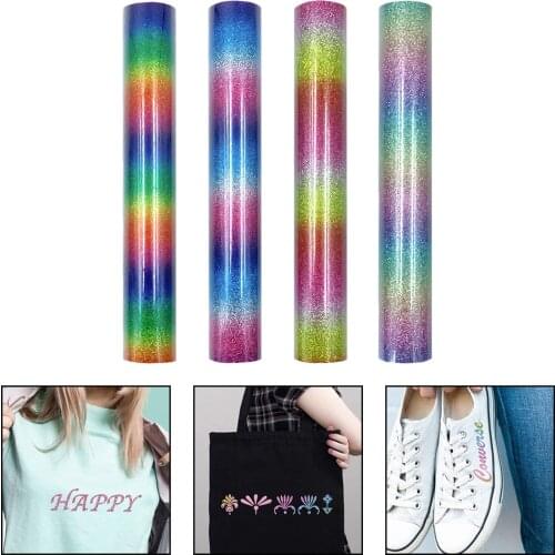 4/5/6 Pcs Rolls Holographic Heat Transfer Vinyl DIY T-Shirts Dress Bag for
