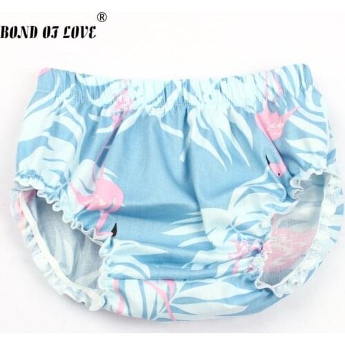 Fashion Baby Bloomers Baby Girl Cotton Flamingo Pattern Ruffle Diaper Cover Toddler Cotton Shorts Clothes 4 Colors YC040