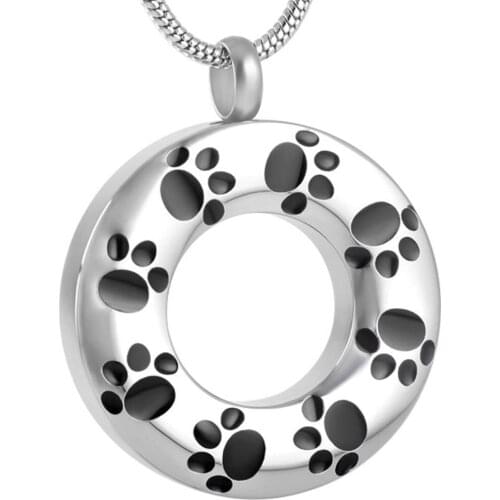 IJD8084 Accessory Hot Sale Unique Design Hot sale Cremation urn necklaces chain for Paw print Ash jewelry pendants