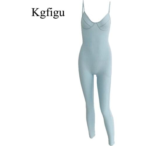 KGFIGU 2021 Summer High Quality Black Jumpsuit Women Sexy Cotton Strapless Bodycon Jumpsuits Womens Breathable Thick Overalls