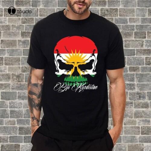 Cool Kurdistan Flag Skull MenS Cotton T Shirt Size S To 3Xl