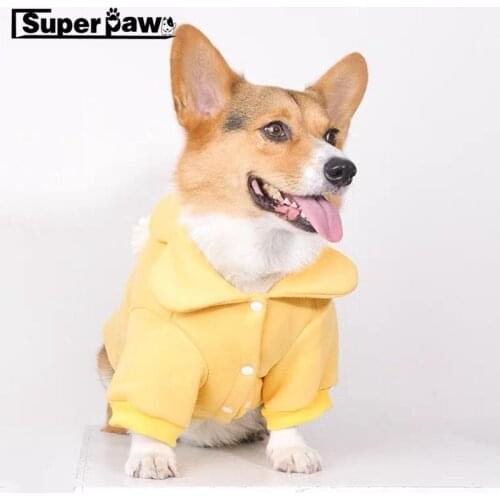 New Style Pet Dog Flower Jacket Corgi Winter Warm Coat Hoodie Sweater Clothes for Small Medium Dogs French Bulldog Pug KLC28