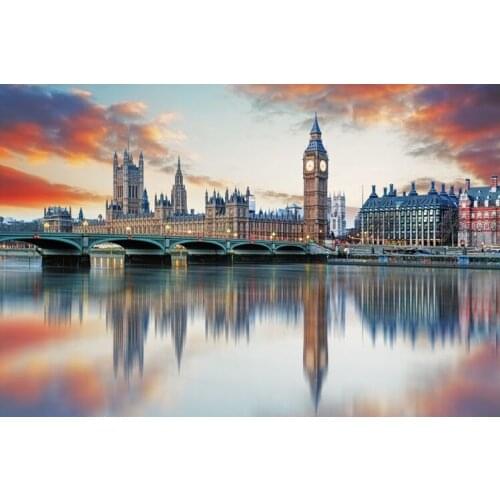 London at dusk The wooden puzzle 1000 pieces ersion jigsaw puzzle white card adult childrens educational toys
