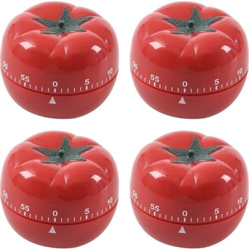4Pcs Tomato Mechanical Kitchen Timer Game Count Down Counter Alarm Cooking Tool 60 Minutes Temporizador Minuterie Timer