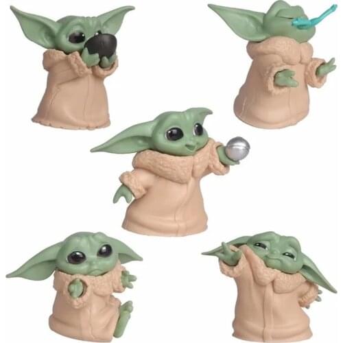 Cute Disney Movie Star Wars Baby Yoda Action Figure Toys 5-6cm Mandalorian Yoda Baby Anime Figure Toys Yoda Kids Christmas Gifts