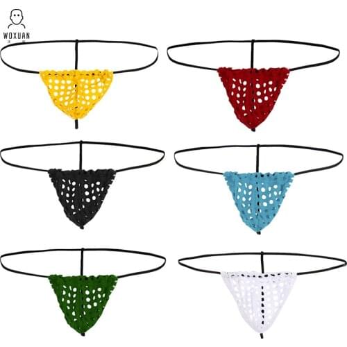 WOXUAN Men Underwear Spandex Low Rose Gay Men Thongs and G Strings Sexy Convex Pouch Panties Men Bikini Jockstrap Briefs