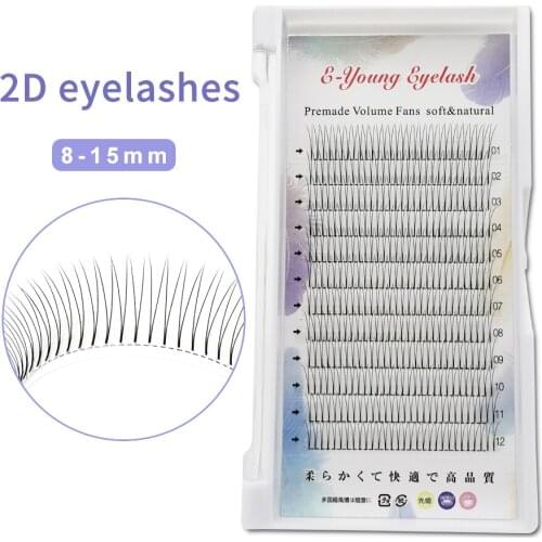 2D False Eyelashes 0.10mm C/D curl Volume Fans Eyelashes Natueal Soft Lashes Individual Lashes Make Up Eyelash Extensions