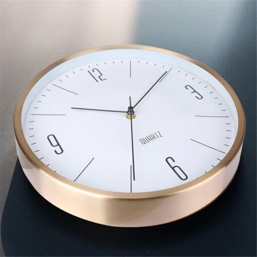 Metal Frame Wall Clock Simple Fashion Silent Sweep Second Quartz Horloges Clocks Living Room Bedroom Nordic Wall Art Decorative