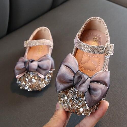 2020 New Childrens Sandals Baby Girls Shoes Non-slip Leather Princess Shoes Summer Fashion Bow Kids Sandals Silver Pink