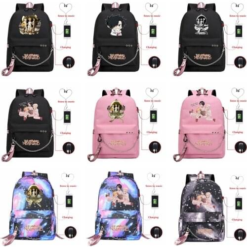 New Anime The Promised Neverland Fashion Backpack Kids Teens School Bags Bookbag Cartoon Boys Girls Travel Shoulder Bags Gift