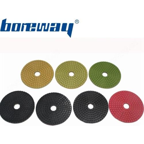 Supply 7Pcs/Lot 80mm/100mm/125mm A Grade Colorful Flexible Wet Sharpness Diamond Polishing Pad For Granite Marble