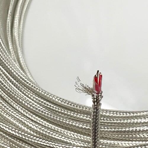 PT100 3 core silver plated shield high temperature wire thermocouple wire Copper wire three core PTFE Cable compensation Line