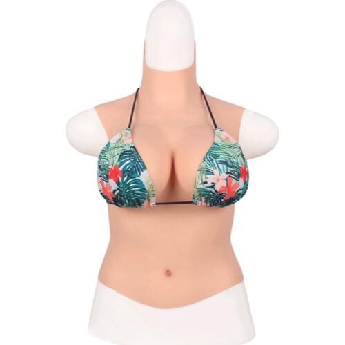 Realistic Silicone Prosthetic Breast Forming Soft G-cup High-elastic Breast for Crossdressing Queen of High-Collar Vests