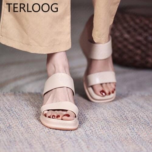 Summer Women High Wedge Heels Flat Platform Open Toe Sandals Slippers Female Lady Casual Flip Flops Sandals Slippers Shoes Woman