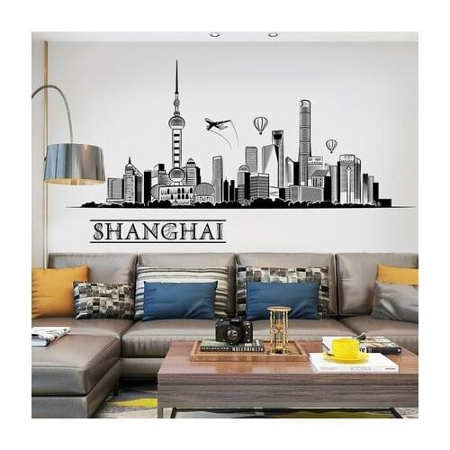 Modern Wall Stickers Oriental Pearl Creative Background Wall Painting Clothing Store Hotel Wall Scenery Living Room Decoration