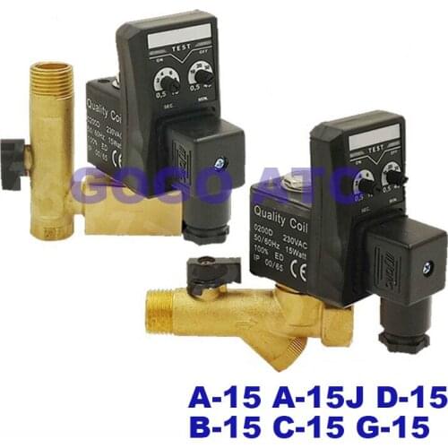 Split electronic drain valve A15 B15 B15 D15 G15 E15 Full copper timing automatic drainer Air compressor solenoid valve Siamese