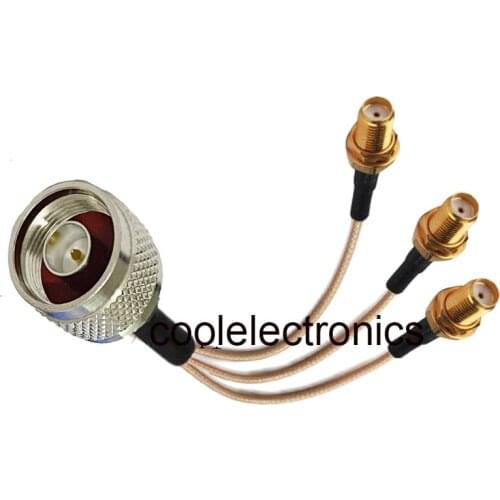 N Male Plug to 3 SMA Female Jack Connector RF RG316 Pigtail Y Extension Cable 10/15/20/30/50cm /1m
