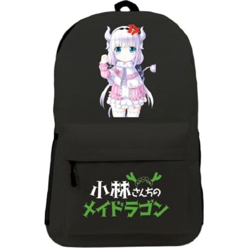 Unisex Anime Cartoon Miss Kobayashis Dragon Maid Rucksack School Student Backpacks