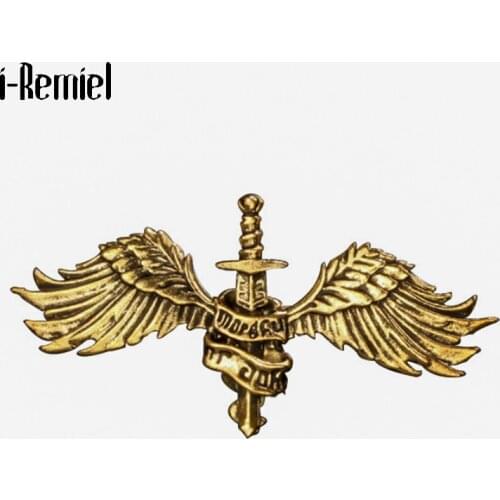 Vintage Angel Wings Brooch Pin Gold Metal Jewelry Mens Suit Brooches Sword and Guardian Badge Lapel Pin Men Accessories Gifts