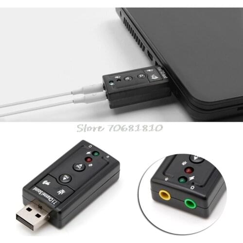External USB Audio Sound Card Adapter Virtual 7.1 USB 2.0 Speaker Audio With Microphone 3.5mm Jack Converter For PC Laptop T179
