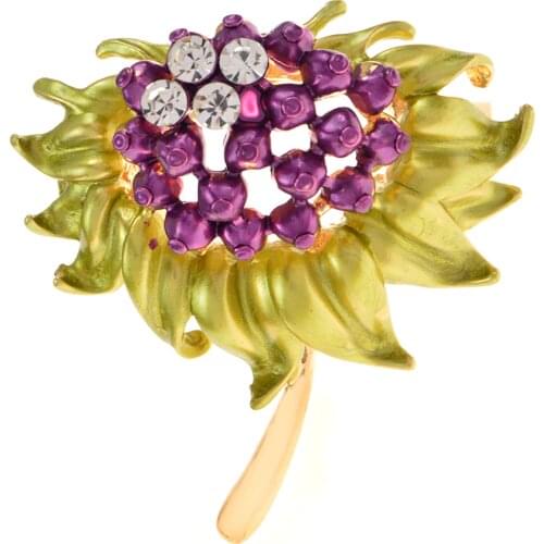 CINDY XIANG Enamel Flowers Brooches For Women Creative Plant Pomegranate Flower Rhinestone Brooch Pins Party Casual Accessories