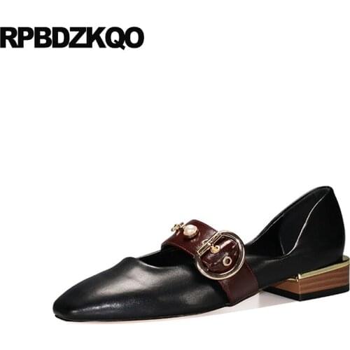 Women Rubber Sole Metal Designer Shoes China Black Slip On Ladies Square Toe Chinese Large Size Flats Fashion 10 Casual 2021