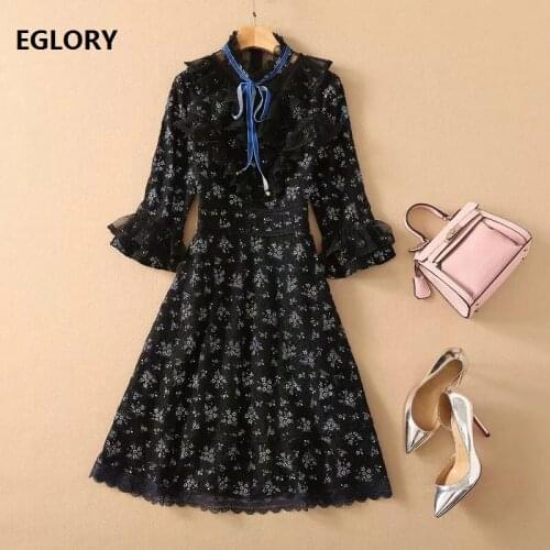 Hollow Out Embroidery Dress 2021 Summer Style Women Ruffle Lace Patchwork Slim Fitted A-Line Casual Vintage Dress Vestidos Mujer