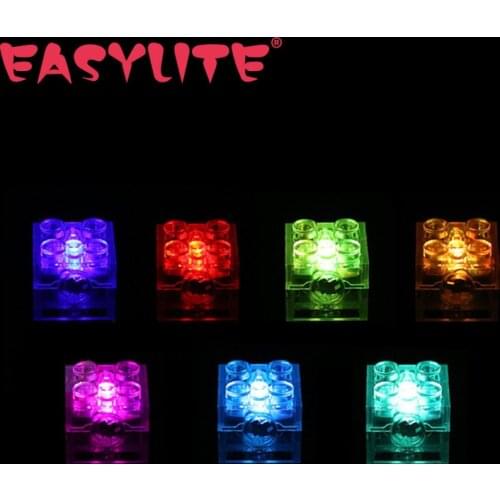 1 Pcs 2x2 LED Light Up Brick Compatible Lego DIY Toys Set (Not Included Building Blocks)