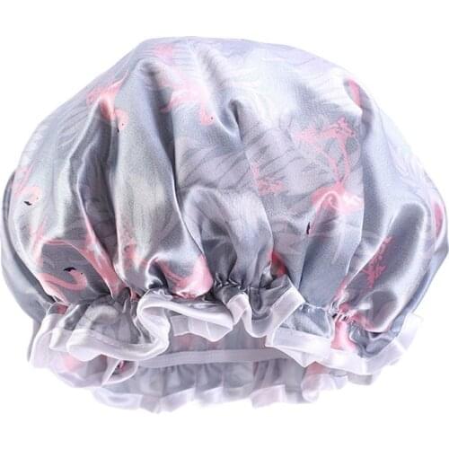 1 Pc Shower Cap Waterproof Night Sleep Cap Satin Solid Sleeping Hat Hair Care Bonnet Nightcap Bathroom Accessories