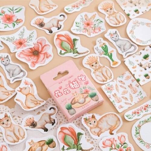 10box Cartoon Cat Paper Sticker Decoration DIY Ablum Diary Scrapbooking Label Sticker Kawaii Stationery Kawaii Wholesale