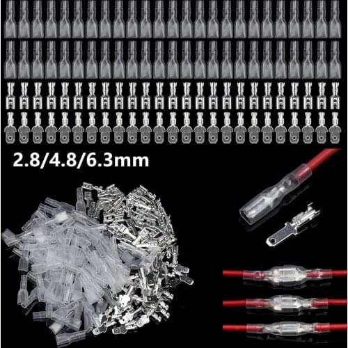 150PCS(50 sets) Insulated Male Female Wire Connector Electrical Wire Crimp Terminals 2.8/4.8/6.3mm Spade Connectors Kit
