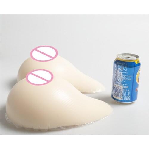 2000g/pair White Silicone Boobs Fake Breast Transgender Mastectomy Large Artificial Breast Forms Enhancer Classic-Curved