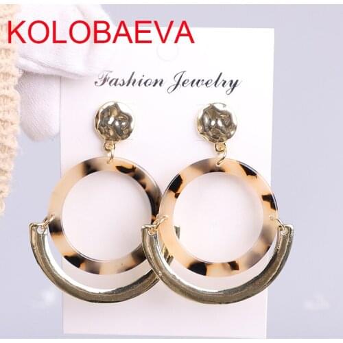2020 Designer Leopard print acrylic drop women jewelry statement gold fashion vintage earrings bohemian punk korean earrings cc