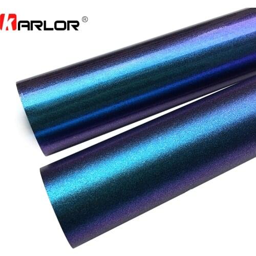 30x100cm Chameleon Pearl Glitter Vinyl Sticker Dark Blue to Purple Chameleon Car Wrap Film Pearl Glitter Vinyl Film Car Styling