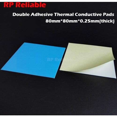 5 sheets 80mmx80mm Double Sided Adhesive Thermal Conductive Pads for IC Chip, LED Lighting Panel -- RP Reliable