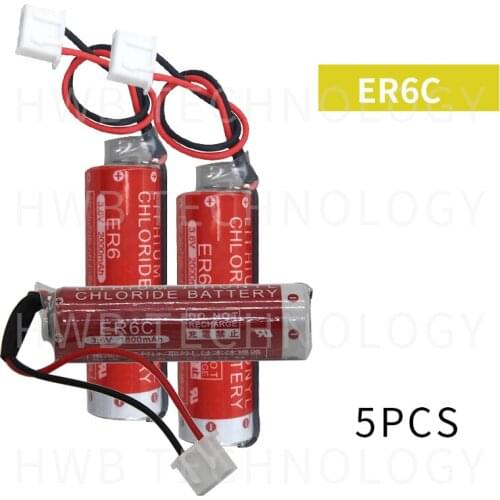 5pcs New Original Version For MAXELL AA 14500 ER6C 3.6V Lithium Battery PLC Batteries With Two - Hole Plug