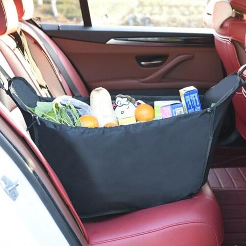 Car folding shopping bag portable foods water organizer high capacity automobile seat net pocket outdoor travel handbags