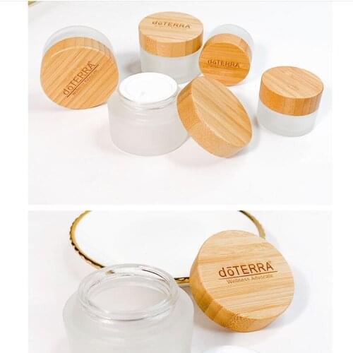 Bamboo Bottle Cream Jar Nail Art Mask Cream Refillable Empty Cosmetic Makeup Container Bottle Storage Box T1940