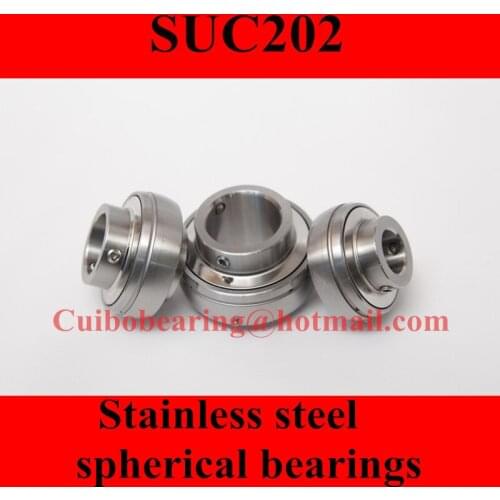 Freeshipping Stainless steel spherical bearings SUC202 UC202 15*47*31mm