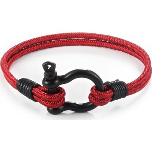 Hot Sale Survival Rope Bracelet Men Camping Parachute Cord Bracelets For Women Sport Navy Sailor Stainless Steel Shackle Buckle