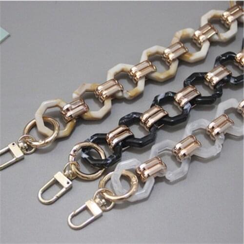 Acrylic resin chain with octagon buckle baroque retro collision color resin manual removable thick chain fashion