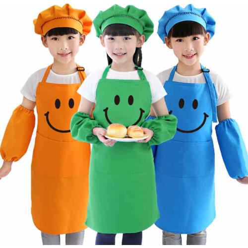 Smile face childrens uniforms bib kitchen cleaning advertising apron hanging neck apron logo print
