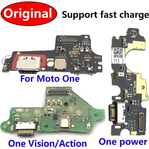 USB Charging Port Dock Charger Charge Connector Flex Cable For Motorola Moto One Vision / One Action Macro Fusion Hyper Power
