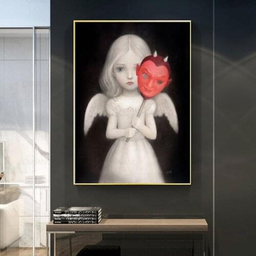 Home Decor Picture Nicoletta Ceccoli Canvas Print Doll Poster Girl Painting Modern Fairy Tale World Wall Art Office Fish Modular