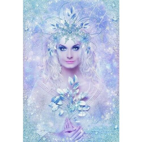JMINE Div 5D Snow Queen goddess Full Diamond Painting cross stitch kits art High Quality Cartoon 3D paint by diamonds